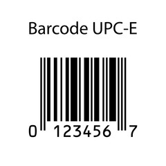 UPC-E barcode isolated on white background. Vector