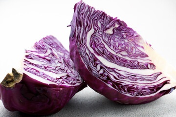 Pieces of red cabbage view