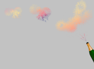 Silvester mit Sekt und Feuerwerk