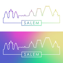 Fototapeta premium Salem skyline. Colorful linear style. Editable vector file.