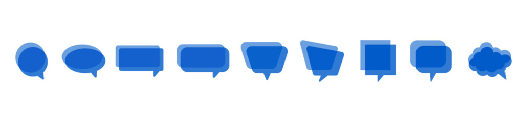 Speech Bubbles blue line icons set.Simple bubble chat icons.Talk bubbles.Empty speech clouds chat collection.Message box communication. Speech balloon.