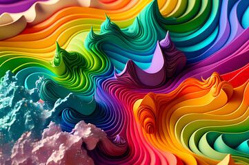 Seamless Abstract Colorful Design, texture, curvy and artistic Illustration pattern