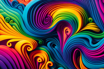 Seamless Abstract Colorful Design, texture, curvy and artistic Illustration pattern