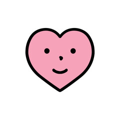ほほえみの表情のハートイラスト