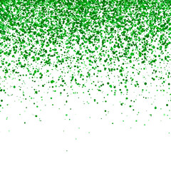 Green falling glitter isolated