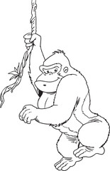 Gorilla on climber, vector illustration