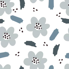 Foto auf Acrylglas seamless pattern with cartoon flowers, decor elements. colorful vector, hand drawing. design for fabric, print, textile, wrapper © Ann1988