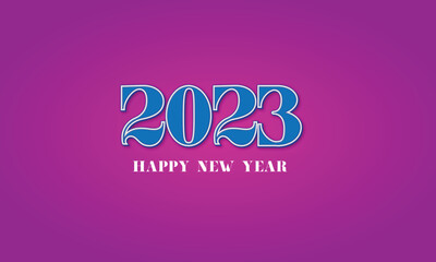 Happy new year 2023 text effect background vector