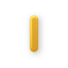 3D Gold uppercase letter I on a white background.