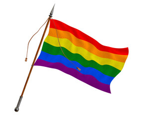 National Flag of Gay Pride. Background  with flag of Gay Pride