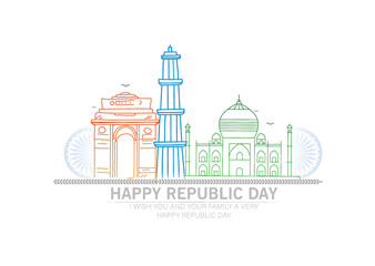 Happy Republic Day of India celebration 26 January