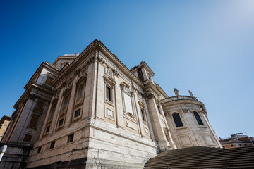 Fototapeta na wymiar Corner of Basilica di Santa Maria Maggiore in Rome, Italy.