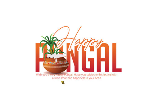 Happy Pongal Holiday Harvest Festival of Tamil Nadu South India