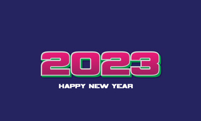 Fototapeta na wymiar 2023 HAPPY NEW YEAR VECTOR TEXT EFFECT EDDITABLE 