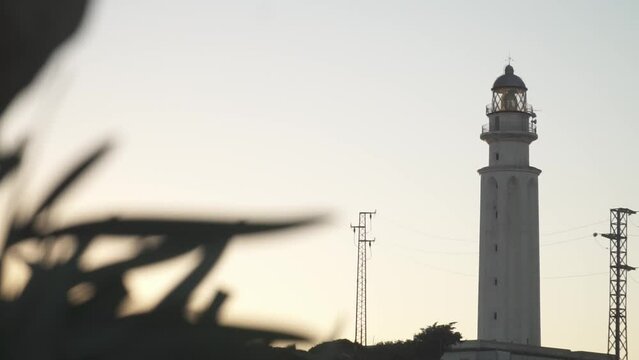 The lighthouse of Faro de Trafalgar in southern Spain in Cadiz.