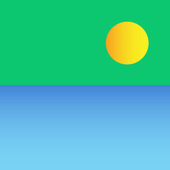 Sunset in square vector illustration in gradient design