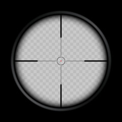 Gun viewfinder. Sniper scope on a transparent background. Vector illustration.