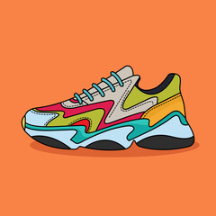 Sports shoes vector illustration