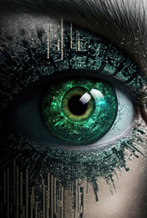 Obraz premium Digital bionic eye concept ,Ai generative illustration