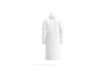 Blank white protective raincoat mockup, back view © Alexandr Bognat