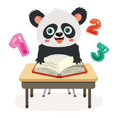 Education Illustration With Cartoon Panda