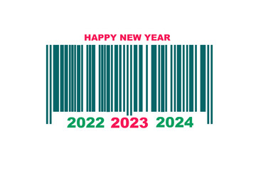 2022.2023.2024. Numbers and barcode isolated on white background. Concept for the coming of the New Year 2023. Design