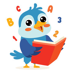 Education Illustration With Cartoon Bird
