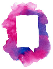 Watercolor speech bubble. Brush stroke frame.