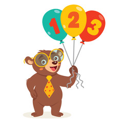 Education Illustration With Cartoon Bear