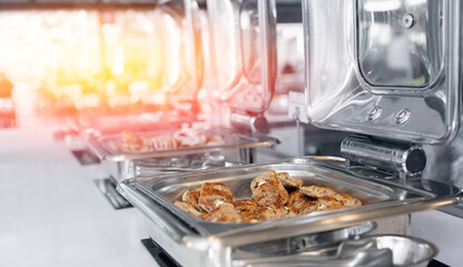 Closeup food for party: snacks, canapes. Concept Catering service restaurant photo