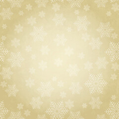 Old paper with white vintage snowflakes. Postcard, frame, background, pattern, vector image