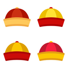 Fototapeta premium Chinese Hat in flat style isolated