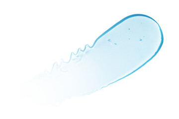 transparent gel of blue color on a white background isolated