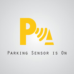 Car parking sensor light dashboard panel minimal flat icon warning lights isolated vector illustration