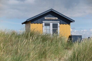 Badehäuschen in Marstal, Insel Ærø, Dänemark