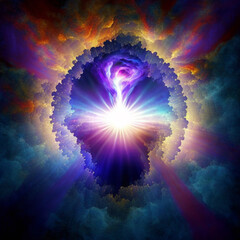 Healing images of awakening, enlightenment and awakening of consciousness. Uplifting portraits of wholeness and contemplation of the GodHead.