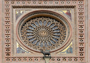 Fragment of Orvieto duomo, Italy