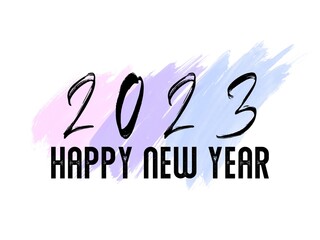 2023 Happy New Year text design, logo lettering numbers,  Holiday greeting card design.