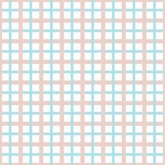 Vector seamless pattern with plaid design with blue and beige stripes. Checkered vector ornament