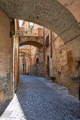 Fototapeta na wymiar At the streets of Orvieto old town, Italy