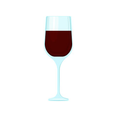 A glass of alcoholic drink. Vector object on a white background, Isolate.