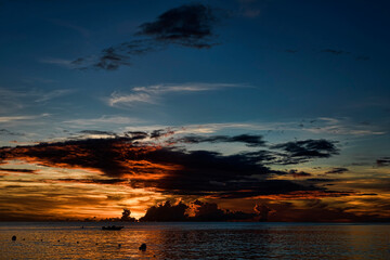 sunset at St. James Morgan bay at Saint Lucia Caribbean luxury island