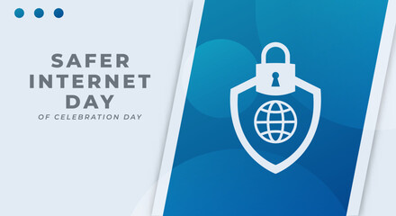 Naklejka premium Happy Safer Internet Day Celebration Vector Design Illustration for Background, Poster, Banner, Advertising, Greeting Card