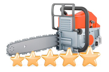 Fototapeta premium Customer rating of chainsaw concept. 3D rendering