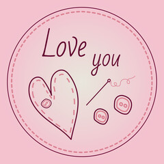 Obraz na płótnie Canvas Greeting card I love you. Great for social media, websites, postcards and stationery. Valentine's Day. Romantic illustration.