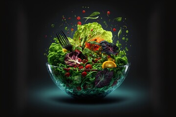 Belle salade dans un bol