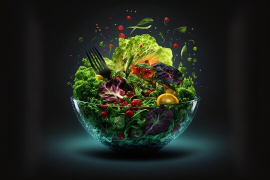 Belle salade dans un bol