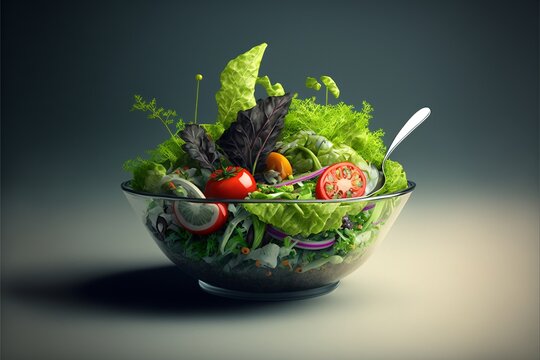Belle salade dans un bol