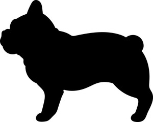 Simple and cute silhouette of French Bulldog in side view