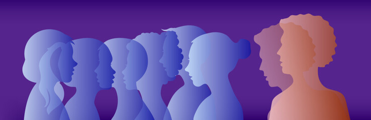 Psychology. Bipolar mental disorder, double face, split personality. 
Conceptual mood disorder. Vector image.
